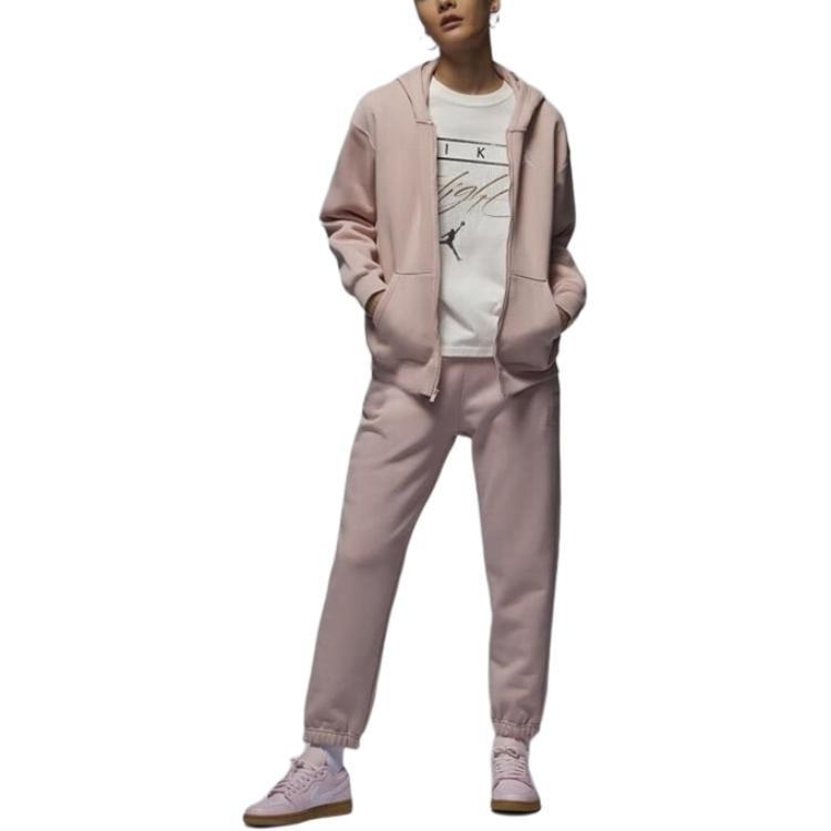 Jordan FW24 Повседневная Спортивная Толстовка-Кардиган на Молнии с Капюшоном на Флисовой Подкладке Женская Розовая FV7168-601