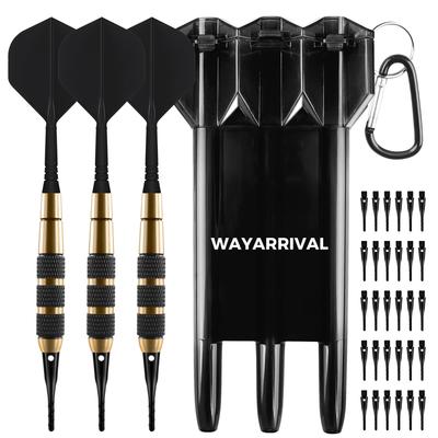 WAYARRIVAL Набор мягких дротиков, 3 шт., 18 г, Профессиональный класс [Мягкие дротики/Для начинающих] с суперпрочными присосками и ударопрочными хвостовиками, 3