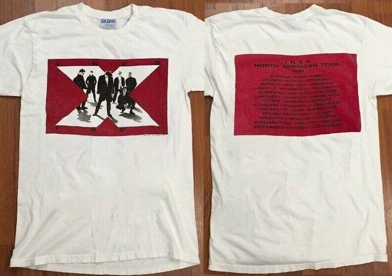 1991 Vtg INXS North American Tour T-Shirt Cotton Unisex Double Sides For Fans