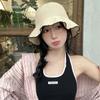 Темпераментная вязаная панама Французский стиль Защитная шляпа от солнца Модная пляжная шляпа для отдыха