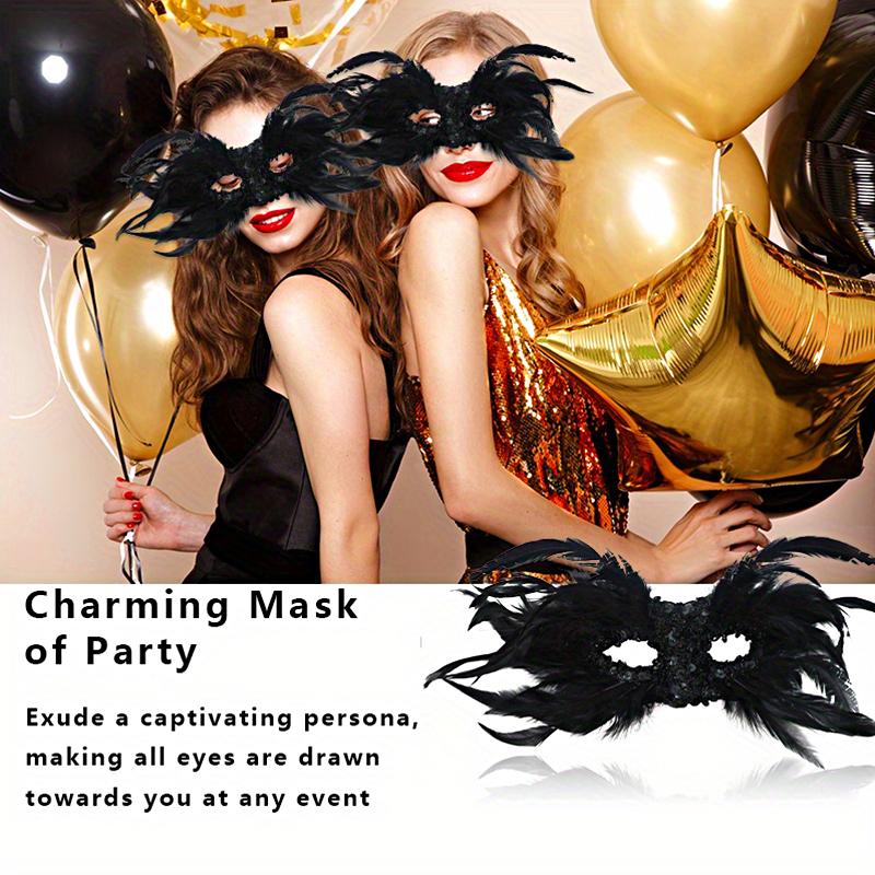 1 шт. готический стиль бальный костюм аксессуар Хэллоуин блестки дизайн перо маска венецианский маскарад