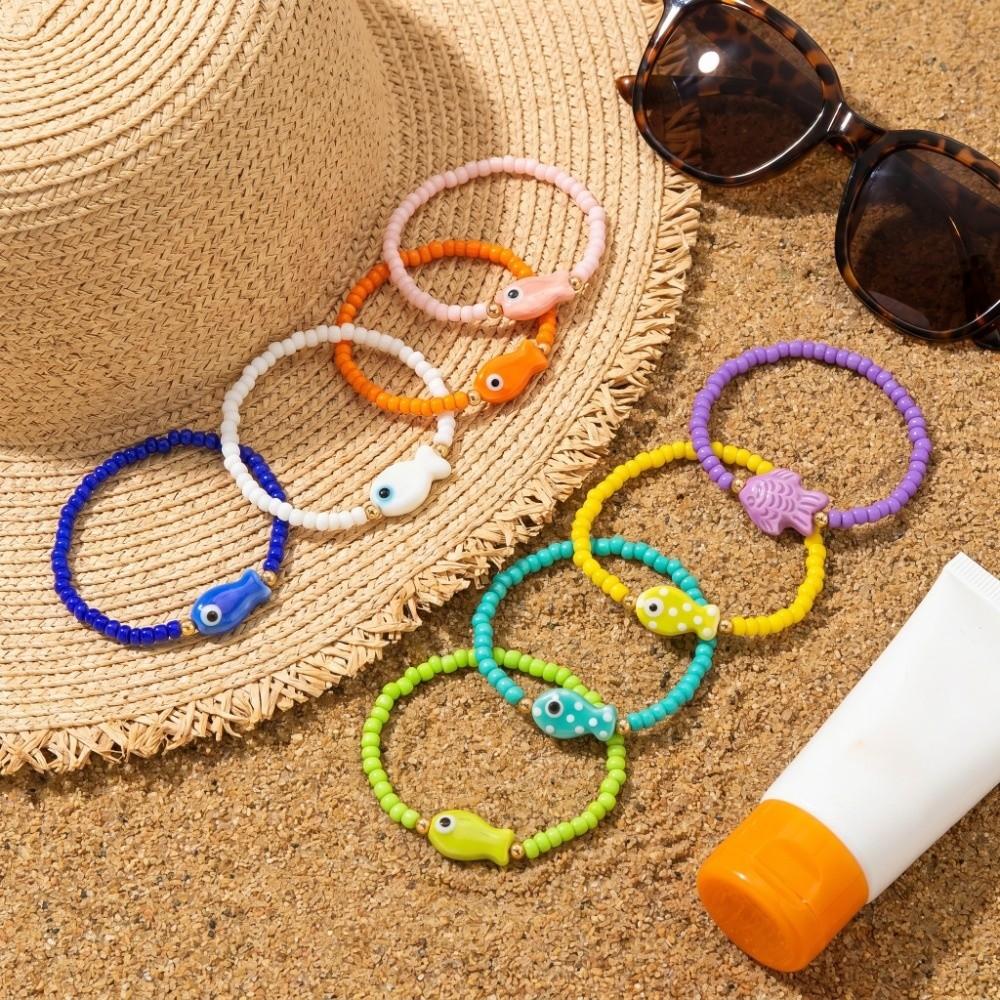 Cute Bohemian Ocean Bracelet Sea Series Beach Bangle Polka Dot Bead Bracelet  Girls Couple Gift