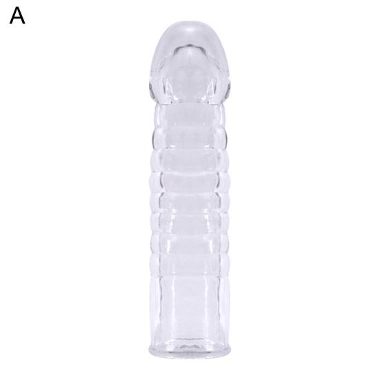 Penis Extender Reusable Sexual Stimulation Silicone Sex Condom Delay Sleeve for Couple