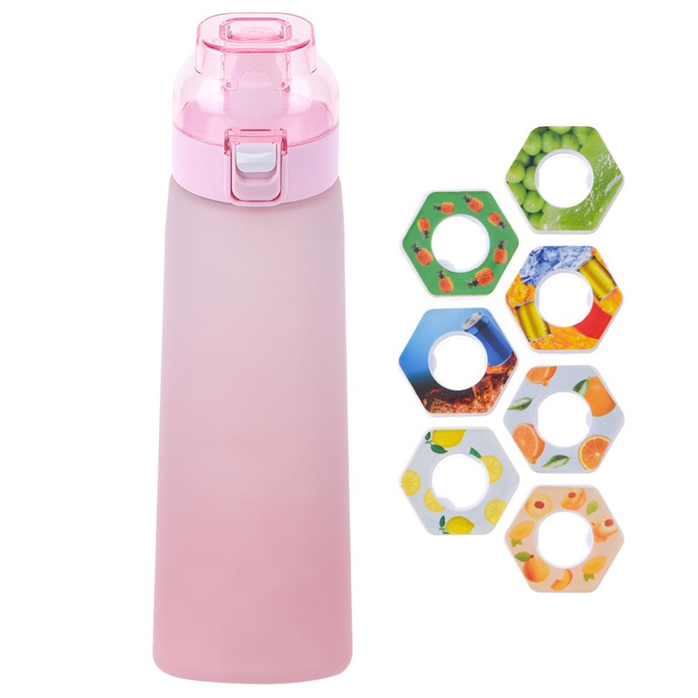 650 мл Бутылка для воды с 7 шт. капсулами случайного вкуса, Портативная, Прозрачная, с трубочкой, Непротекаемая, Подходит для занятий спортом на открытом воздухе