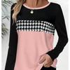 Женская футболка, новый пуловер с длинными рукавами, простая футболка с принтом для женщин, модный свитер с круглым вырезом, женская одежда, 2024