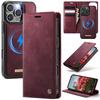 Magnetic Wireless Charging Leather Wallet Card Phone Case for iPhone 18 Pro Max 17E 17 Air 16E 16 15 Plus 14 13 12 11 Flip Cover
