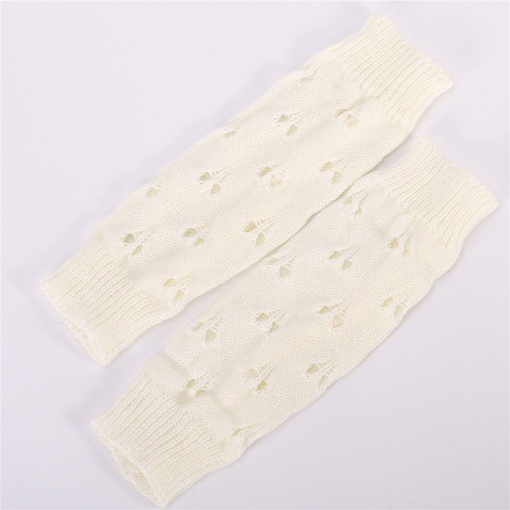 Elastic Heart Knitted Fingerless Gloves Half Finger Sleeves Outdoor