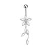 European & American Copper Zircon Floral Belly Button Ring