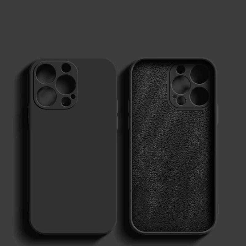 Роскошный чехол для телефона из жидкого силикона для Apple iPhone 16 15 14 13 12 11 Pro Max Мягкий чехол Противоударная бамперная накладка Аксессуары для телефона