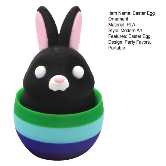 Пасхальный кролик, украшение в виде яйца, 3D-печать, красочная фигурка яйца, брелок, игрушка-кликер для пальцев в виде кролика, праздничное украшение, сувениры для вечеринки