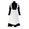 1 комплект костюма горничной для косплея, в комплект входят фартук, повязка на голову, бант и носки, унисекс, А-силуэт