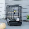 Steel Bird Cage With Openable Top Stand Tray Handles Feeding Bowls For Parakeet Cockatiel Black