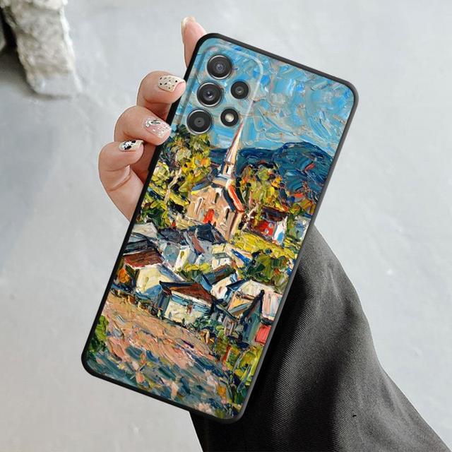 Чехол для Samsung Galaxy A14 A73 A53 A71 A51 A31 A33 A22 A12 A21s A13 A32 A52s A72 A52 A23 Эйфелева башня Искусство живописи пейзажей