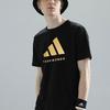 Adidas Классическая удобная тренировочная беговая спортивная трикотажная футболка с круглым вырезом и коротким рукавом унисекс топы черного и золотого цвета ADICLTS24TK-BG