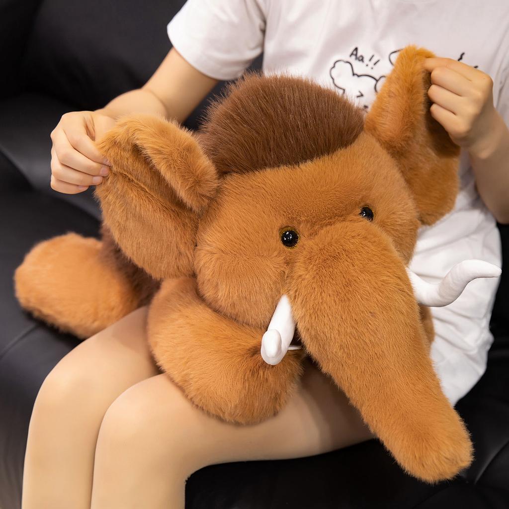 Cute Simulation Mammoth Elephant Doll Plush Toy Lying Down Baby Elephant Doll Children'S Company Soothing Cloth