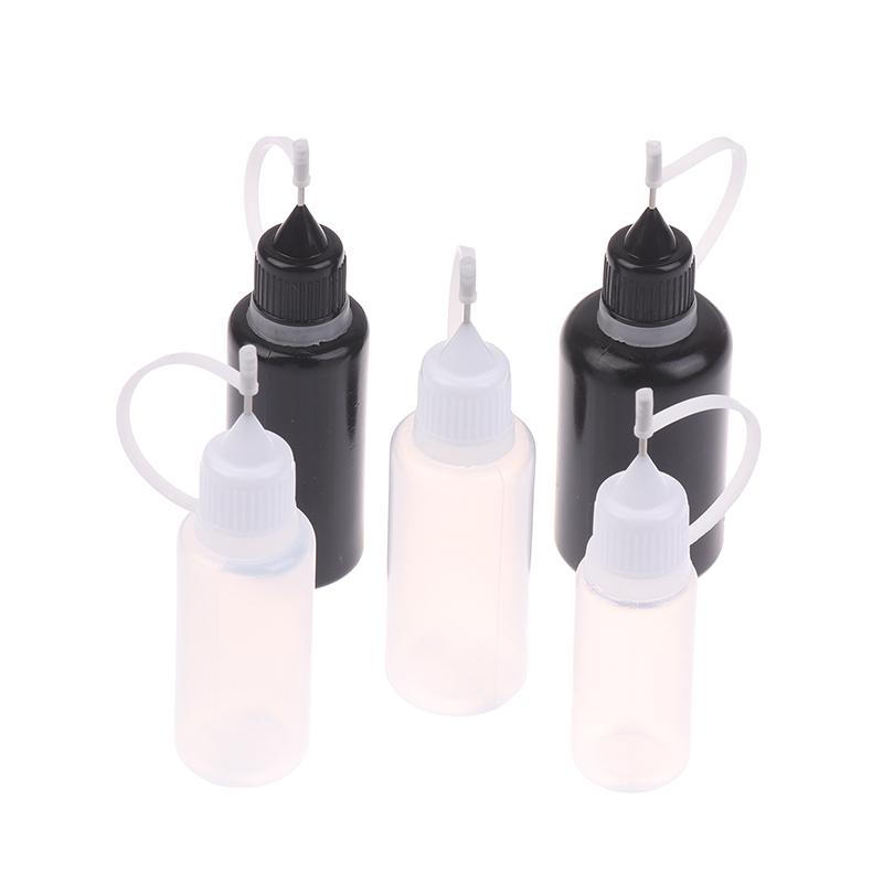 Diy Quilling Tool Empty Needle Tip Glue Bottle With Black Cap Liquid Dropper Containers With Silicone Rings For Crafting