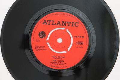 7-дюймовая пластинка PERCY SLEDGE - Baby, Help Me 584080 Atlantic 1967 UK Soul/Funk б/у