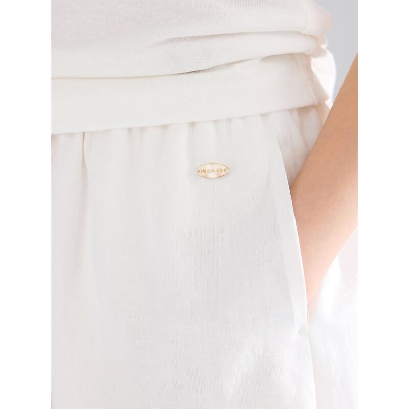 Mucmukn Girls' Linen Blend Casual Shorts