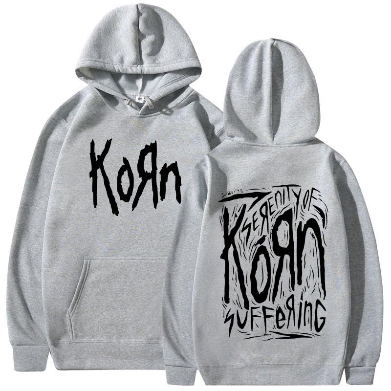 90s Korn Metal Rock Band Hoodies Men Vintage Gothic Oversized Hooded Sweatshirts Fashion Casual Long Sleeve Hoodie Streetwear