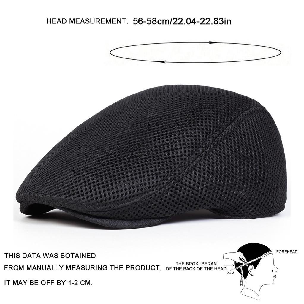 Летний дышащий сетчатый берет Мужской модный повседневный дорожный головной убор Уличные кепки тракеров Хлопковые кепки газетчика