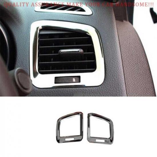 For Buick Regal 2009-2017 Silver Steel Console AC L&R Air Outlet Vent Trim 2PCS