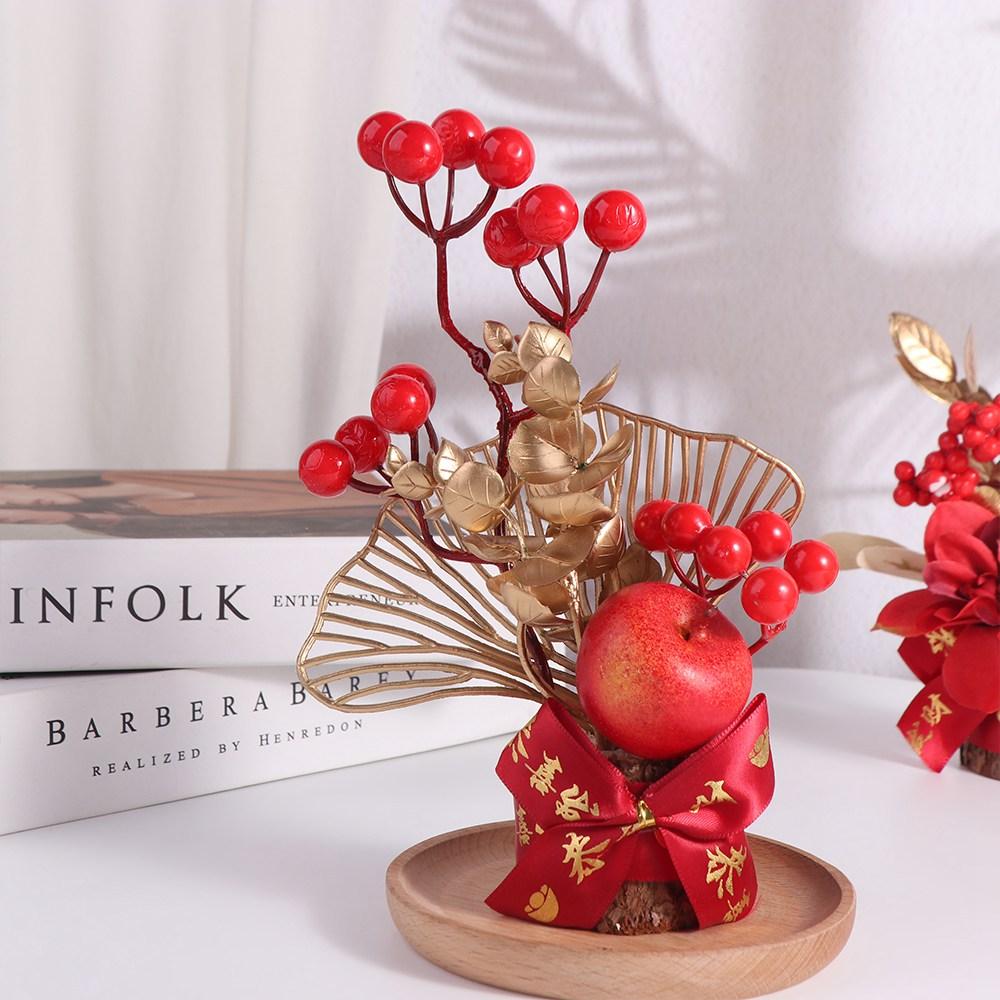 Best Wishes Spring Festival Pots Red Berry Branch Wedding Pots Chinese Tabletop Pots Home Decor