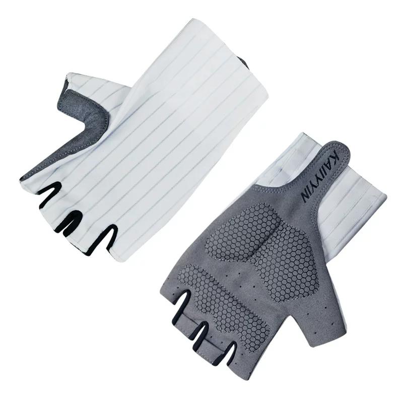 Cycling Gloves Shock Absorption Half Finger Gloves Bicycle Road Bike Mountain Bike Non Slip Breathable Ring Law Meaning Stripes Men and Women