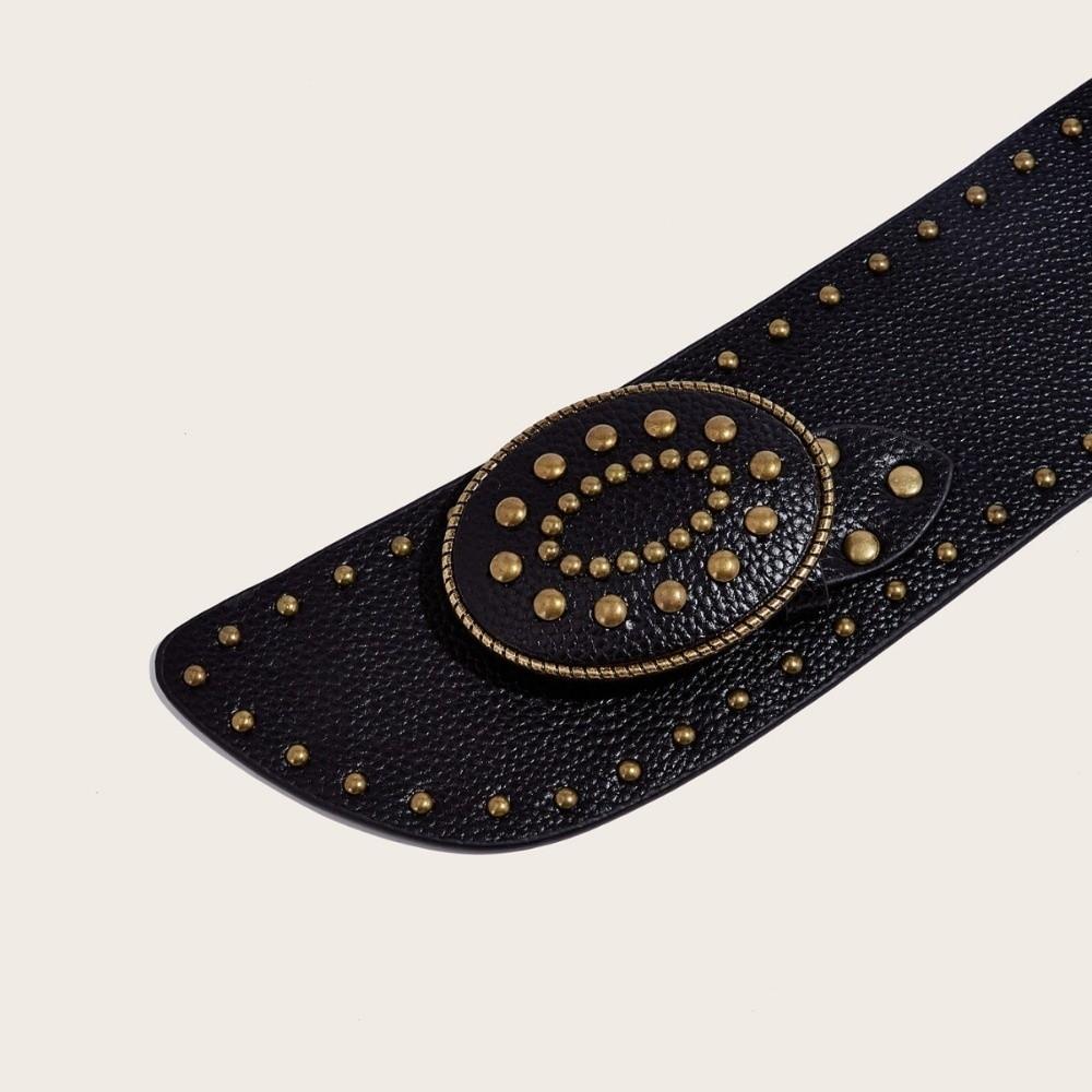 Винтажный женский пояс на талию Готический пояс для платья Джинсовый пояс Модный кожаный пояс с заклепками Уличная одежда