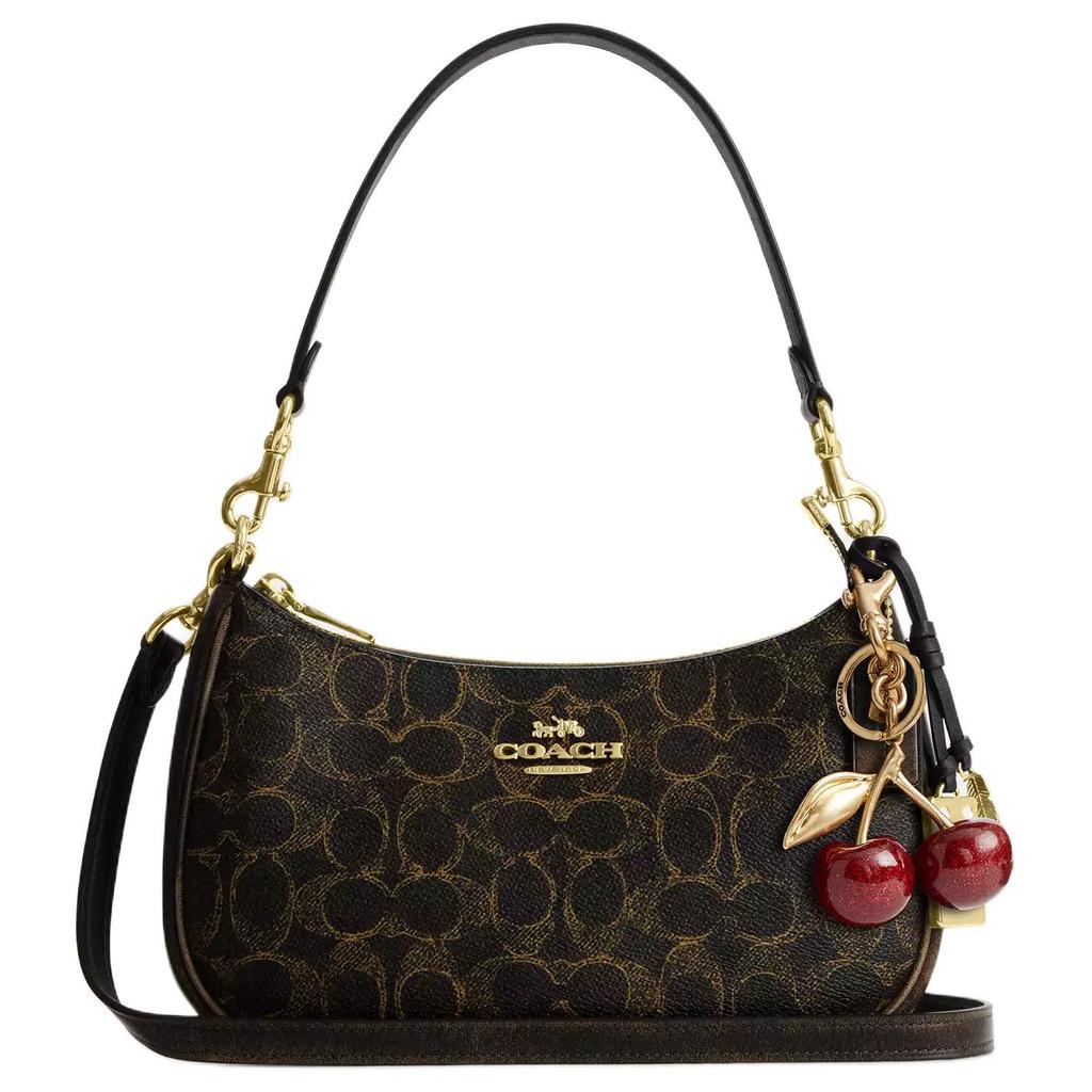 Coach Женская сумка через плечо Teri Classic с узором из букв, из покрытого холста, коричневая CDY18-IMBRN