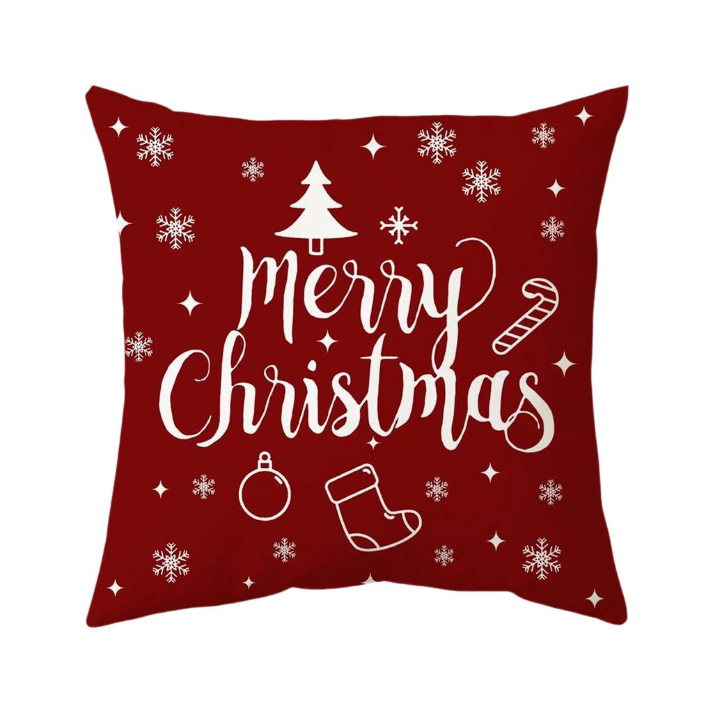 Christmas Decoration Sofa Throw Pillow Cover Deer Snowflake Christmas Tree Linen Interior Decoration Pillow Suitable For Living Room Bedroom