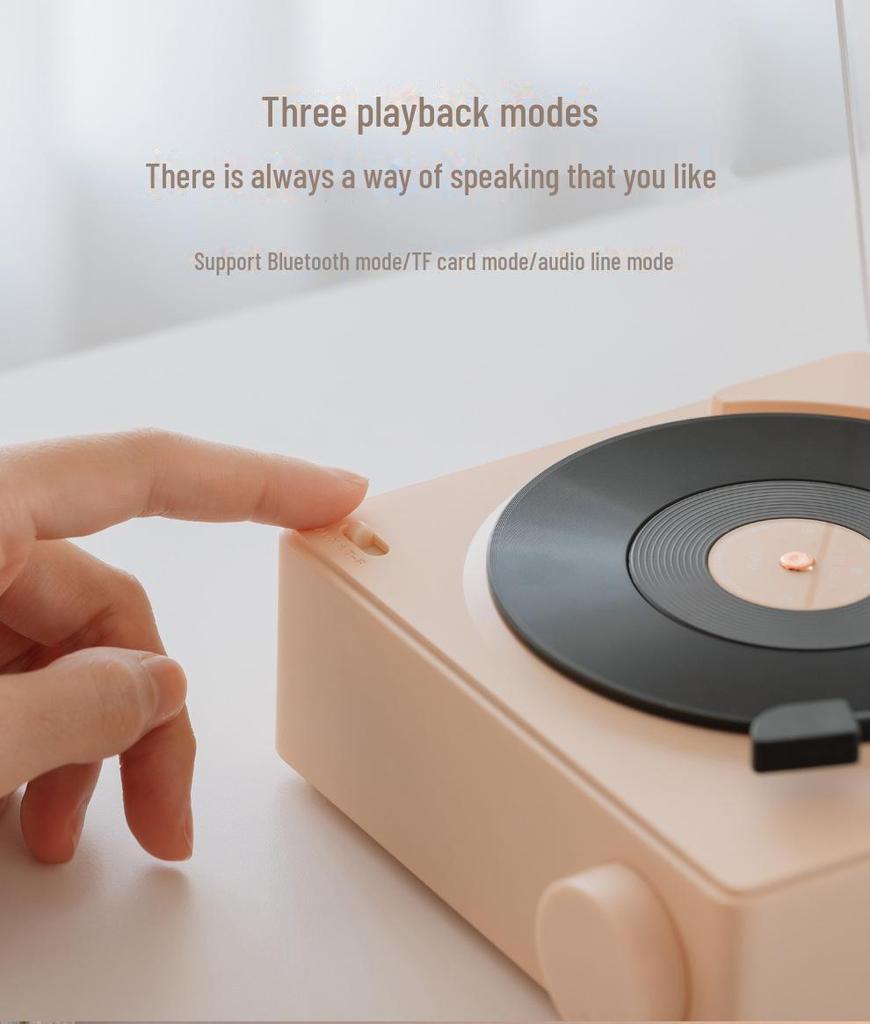 Виниловый проигрыватель Creative Atomic с Bluetooth: Многофункциональный будильник, динамик, звуковая карта, интеллектуальное беспроводное настольное устройство