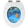 Soft Close Toilet Seats with Ocean Depth Design 2 pcs MDF
