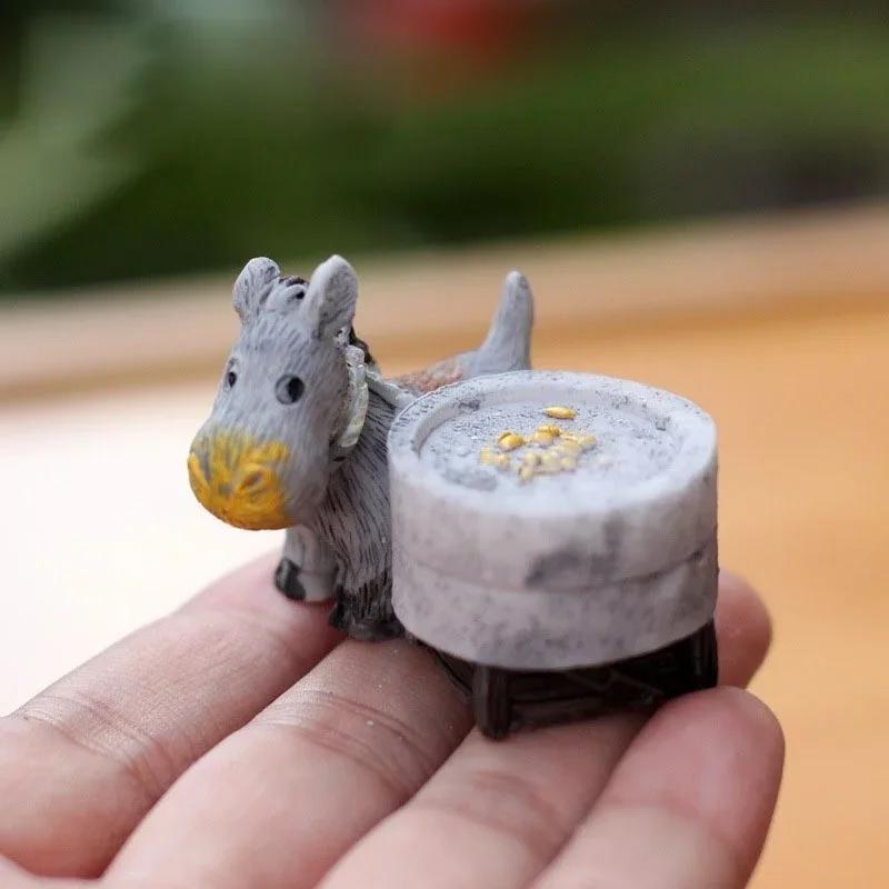New Mini Craft Micro Landscaping Decor Donkey Pull Board Cars Stone Mill Miniature Fairy Garden Home Decoration DIY Accessories