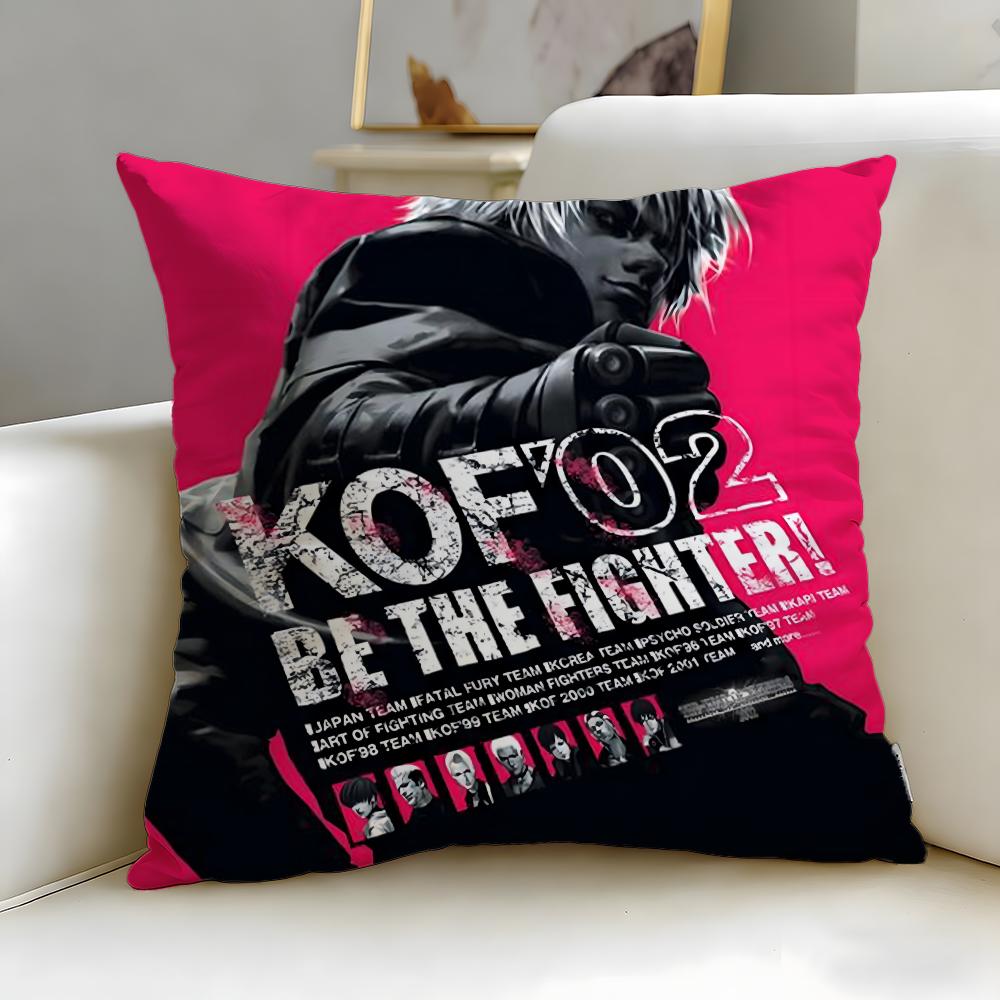 Классическая игра KOF Наволочка Мягкая Легко стирающаяся Подушка Универсальная для Дивана Кровати Путешествий и Офиса