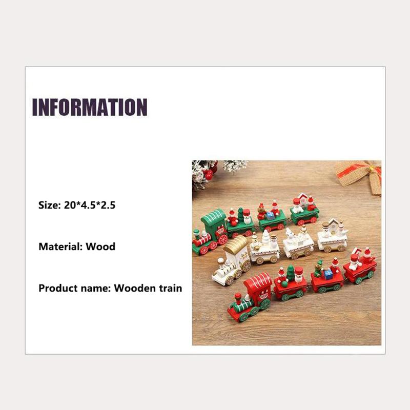 Деревянный поезд рождественские украшения четыре секции окна настольный орнамент мини поезд декор набор для рождественской вечеринки