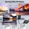 Разветвитель USB C на HDMI для двойного монитора с поддержкой PD100 Вт Power Delivery, поддержка SST Display, совместимость с 3D, для рабочих станций