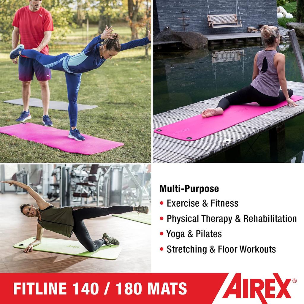 AIREX Fitline 180 Training 10mm FITLINE Charcoal Mat, Thick, Charcoal, 180, FITLINE180SI,