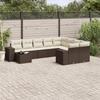 VidaXL Садовый диван с 10 подушками, Диваны для террасы, Набор мебели для патио, Уличная мебель, Коричневый 3255400