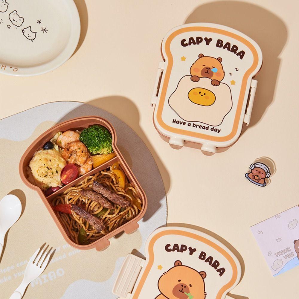 Capybara Meal Boxes Grid Crisper Cute Lunch Box  for Outdoor Picnic School