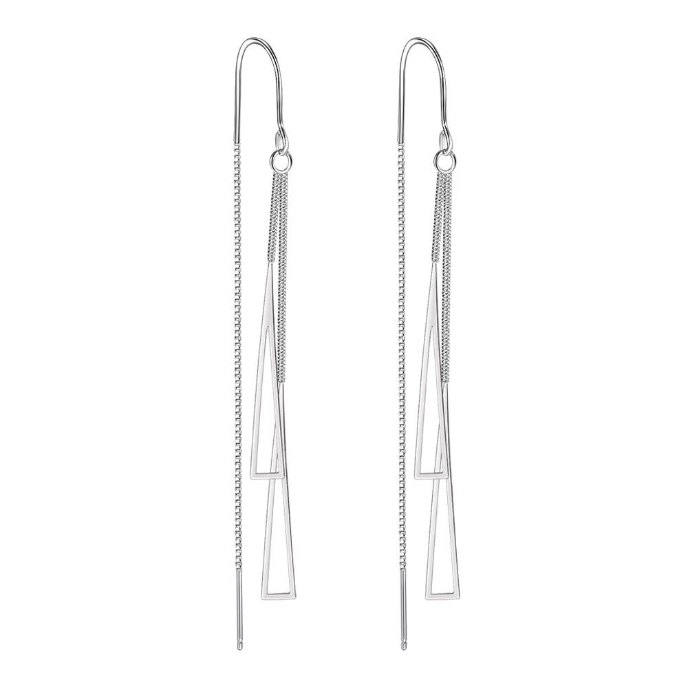 Высококачественные геометрические треугольные серьги-крючки в корейском стиле, элегантные длинные угловые серьги-подвески с кисточками, серьги-кольца