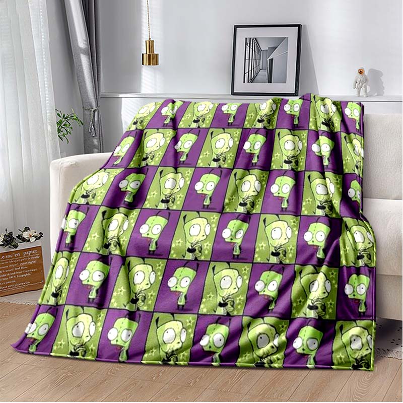 Одеяло с героями мультфильмов Invader ZIM Gir, уютное мягкое одеяло, одеяло для дивана, прочный декор для детей, женщин и мужчин, дорожное одеяло, мягкое покрывало
