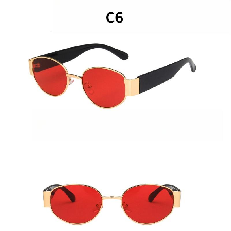 Женские солнцезащитные очки, овальные металлические солнцезащитные очки, мужские и женские модные солнцезащитные очки