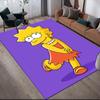 Lisa Simpson Flannel Printed Carpet, Home Sofa Decoration for Living Room & Bedroom, Non‑Slip Play Flannel Floor Mat for Game Room