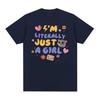 I'm Literally Just A Girl Funny Humor Print T-shirt Women Casual Cute Hamster Meme T-shirts Men Fashion Trend T-shirt Streetwear