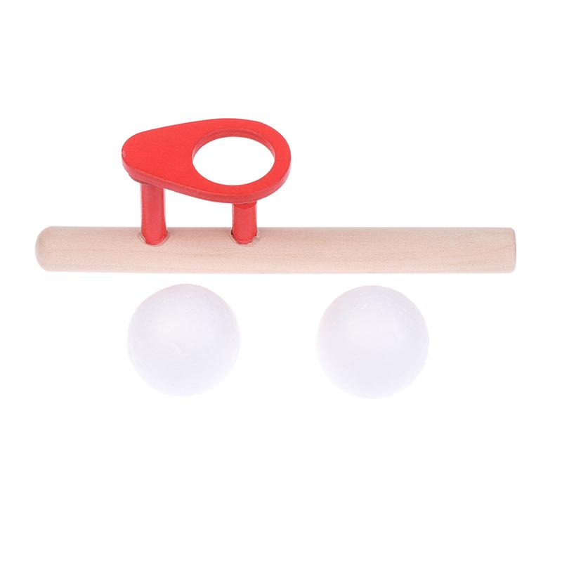 Wooden Suspension Ball Blower Sports Foam Balls Floating Kids Blow Pipe And 2 Balls Game Stress Reliever Balance Blowing Toy