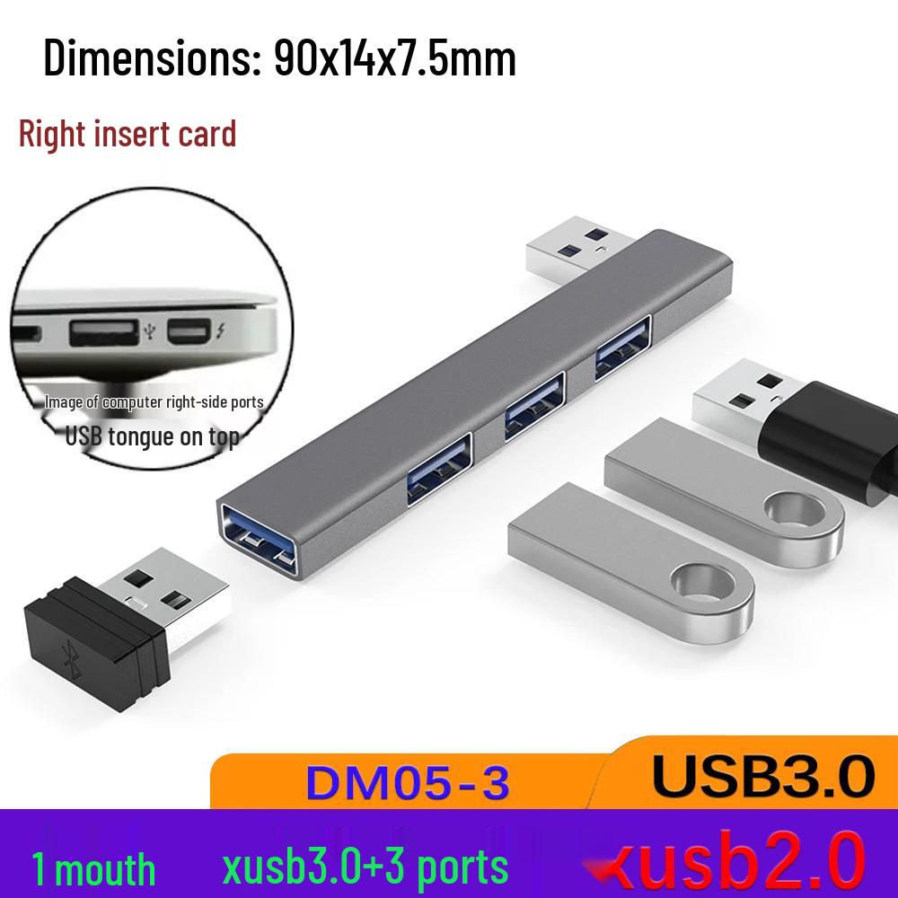 DM05 USB-C Docking Station with Side-Plug, USB 3.0 Hub, and SD/TF Card Reader