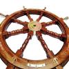 Nautical Maritime Wooden Ship Steering Wheel Brass Anchor Pirate Wall Decor 91.44 Cm