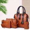 New Women's Bag, Retro Messenger Bag, Fashion Child and Mother Bag, Oily Leather Shoulder Four-piece Set, Women's Handbag.