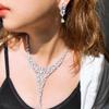 Ювелирные изделия CMM, роскошные эффектные серьги с кубическим цирконием, свисающие капли, большие массивные свадебные серьги, серьги, комплект свадебных украшений для женщин