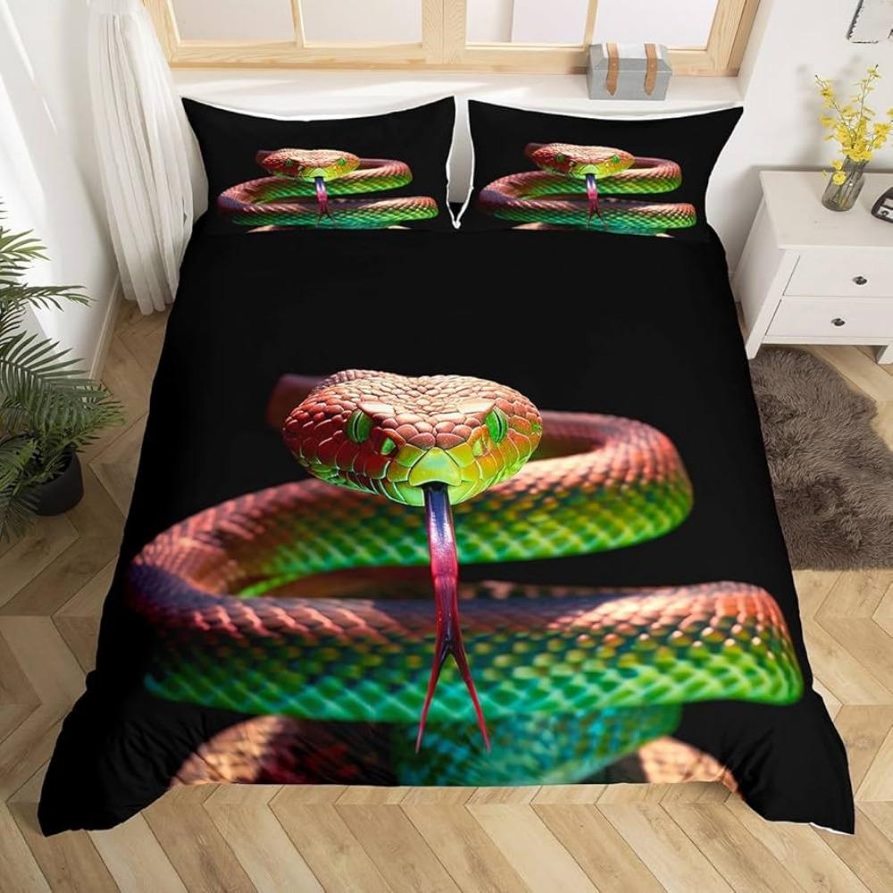 3D-печать с рисунком питона для односпальных и двуспальных кроватей, больших пододеяльников, наволочек, комплектов постельного белья, молодежного постельного белья, подарков для домашнего декора